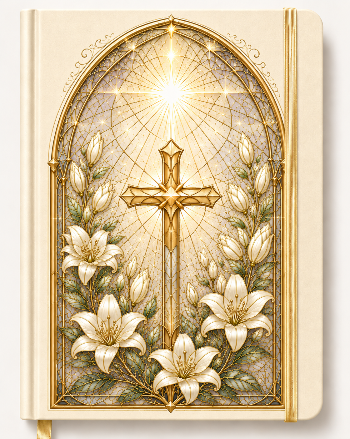 Stained Glass Journal - Cross Ivory Journal